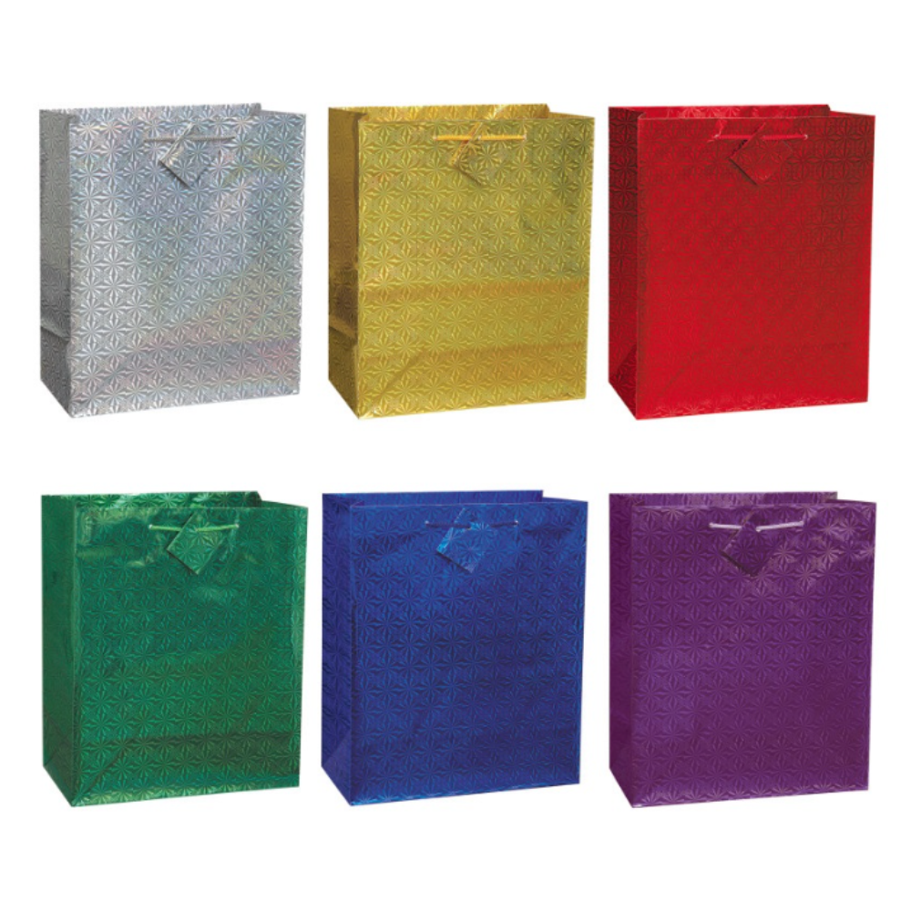 Solid Holographic Jumbo Gift Bag Assortment