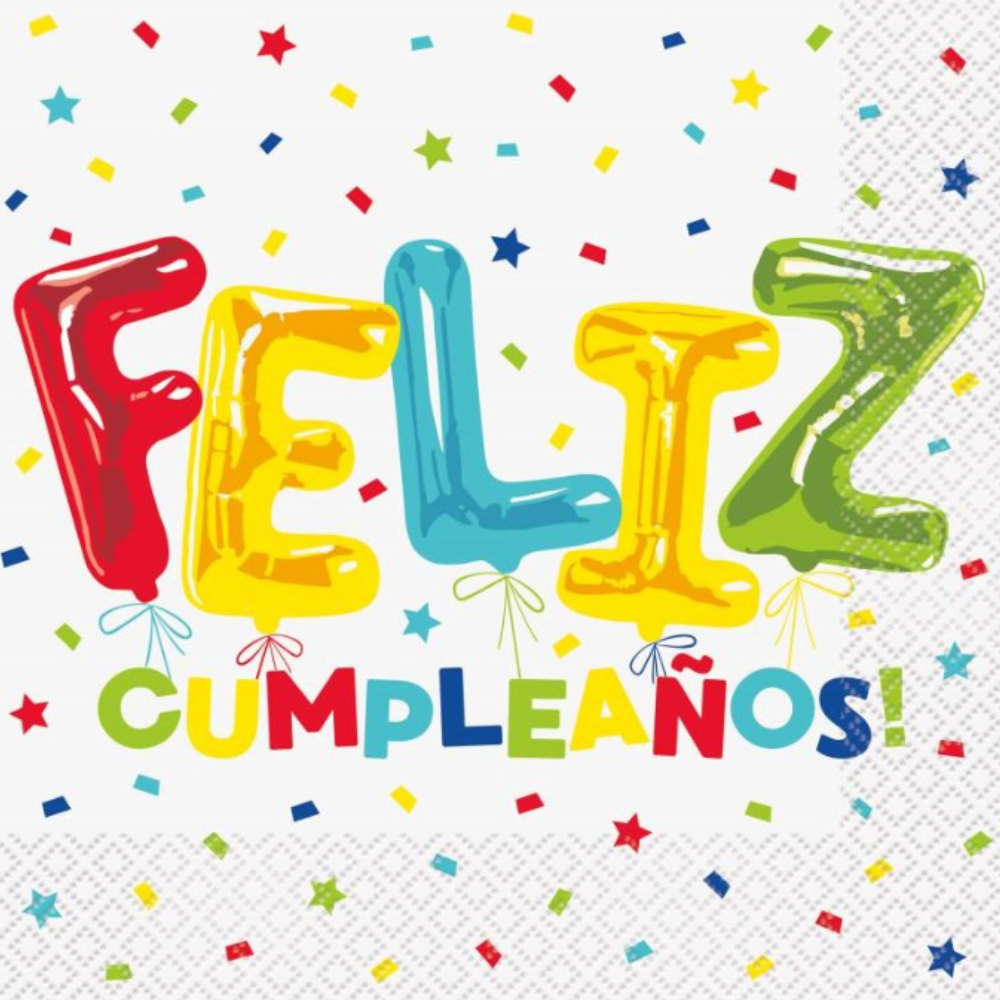 Feliz Cumpleaños Balloon Birthday Luncheon Napkins  16ct