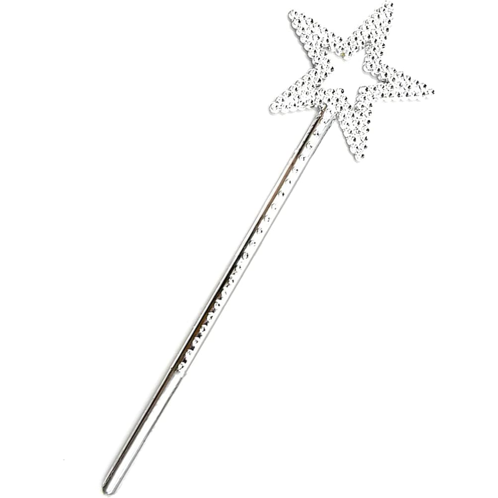 Silver 13 Inches Star Wand