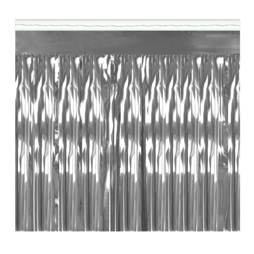 1-Ply Metallic Table Skirting - Silver