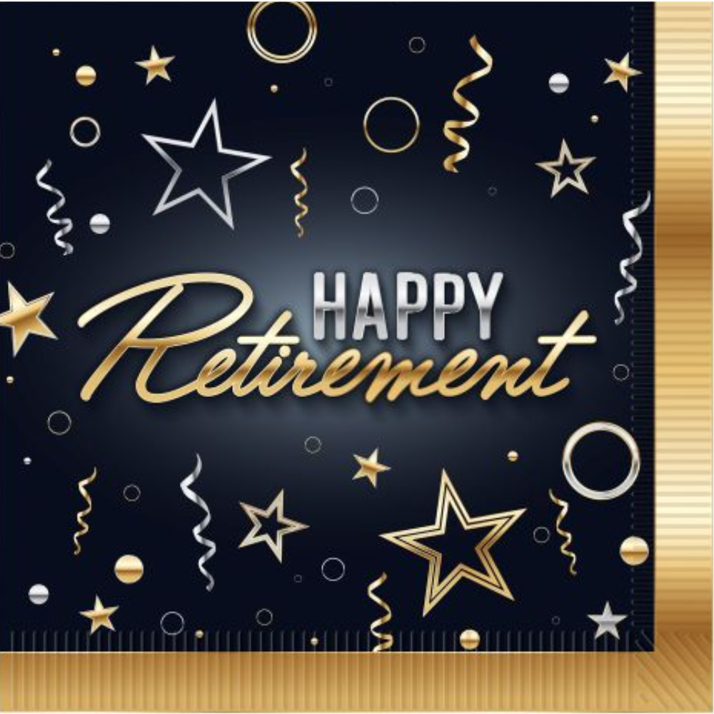 Happy Retirement Beverage Napkins