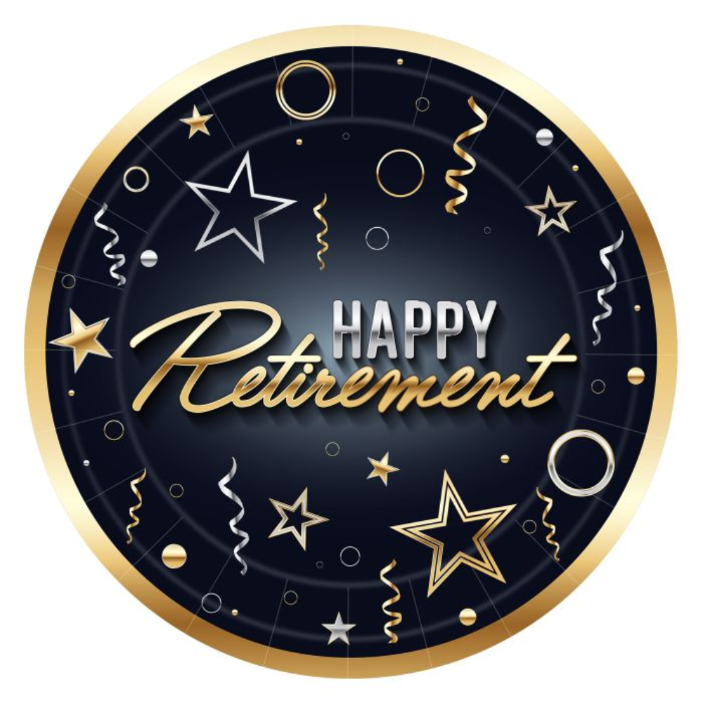 Happy Retirement 9" Plates - 8pcs