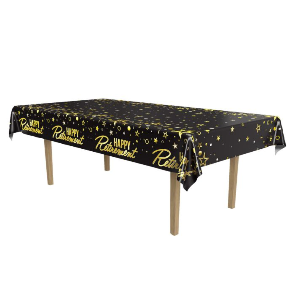 Metallic Happy Retirement Tablecover - Happy Retirement