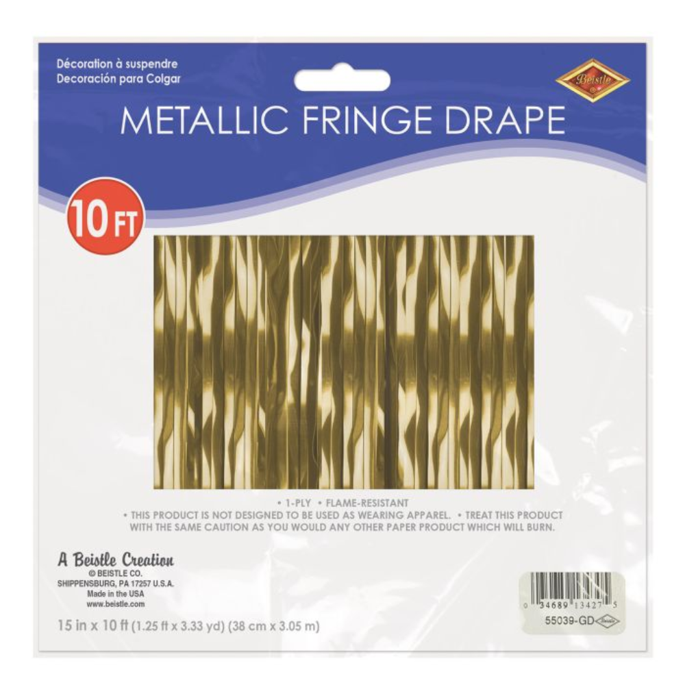 1-Ply Metallic Fringe Drape - Gold