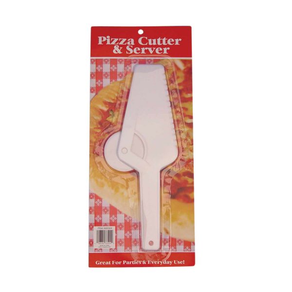 WHITE PIZZA CUTTER & SERVER