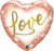 G010 18" Love Rose Gold Glitter Dots Foil Balloon