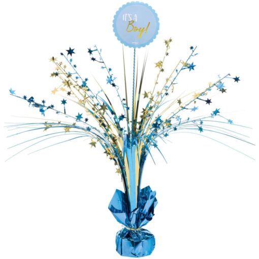 It’s A Boy Blue & Gold Spray Centerpiece 18″