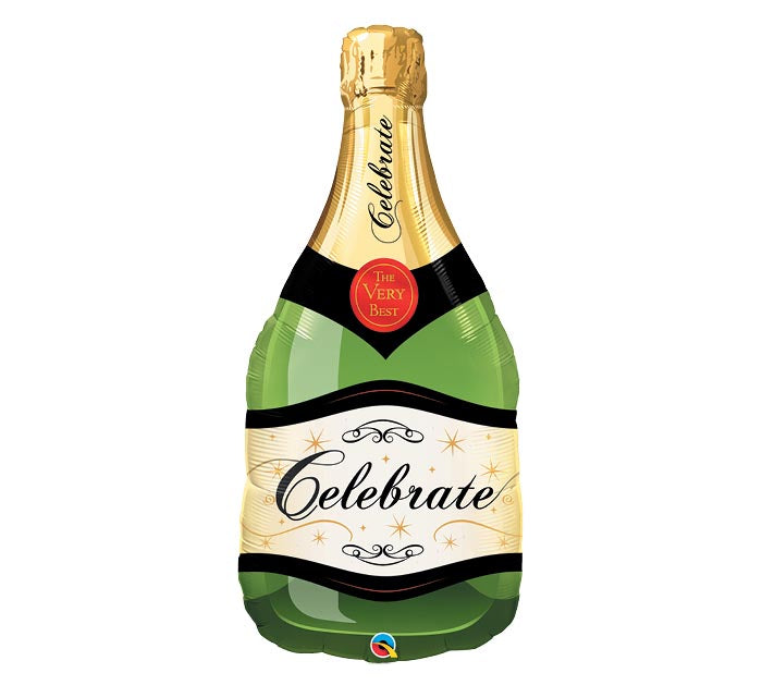 642 39&quot; CELEBRATE BUBBLY WINE BOTTLE FOIL BALLOON