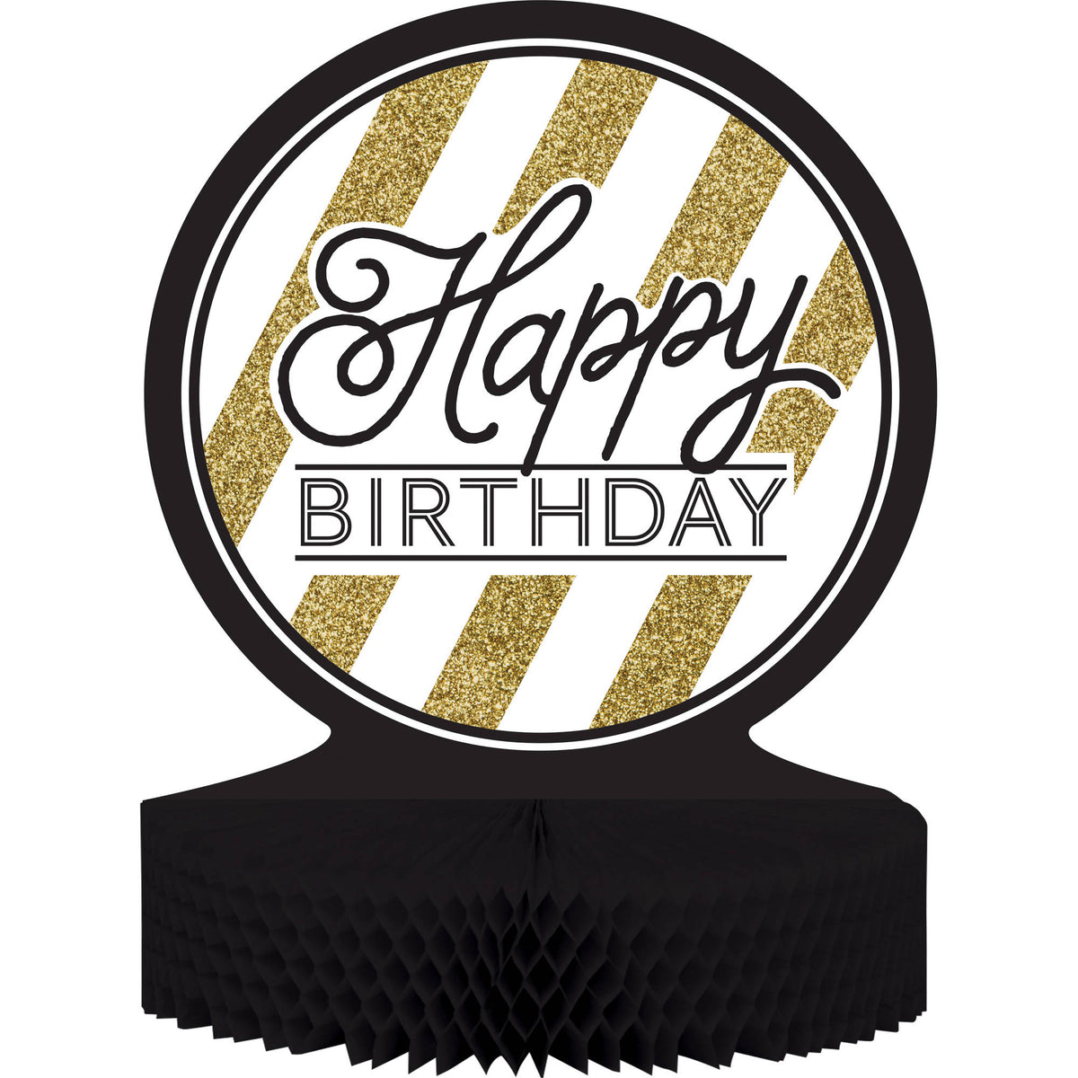 Hbd Black & Gold Centerpiece