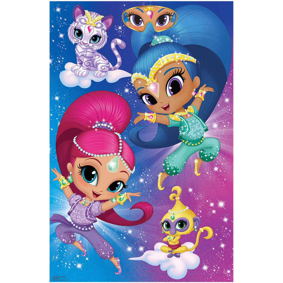 Shimmer &amp; Shine Nick Jr Cartoon Kids Birthday Party Pin the Gem Game