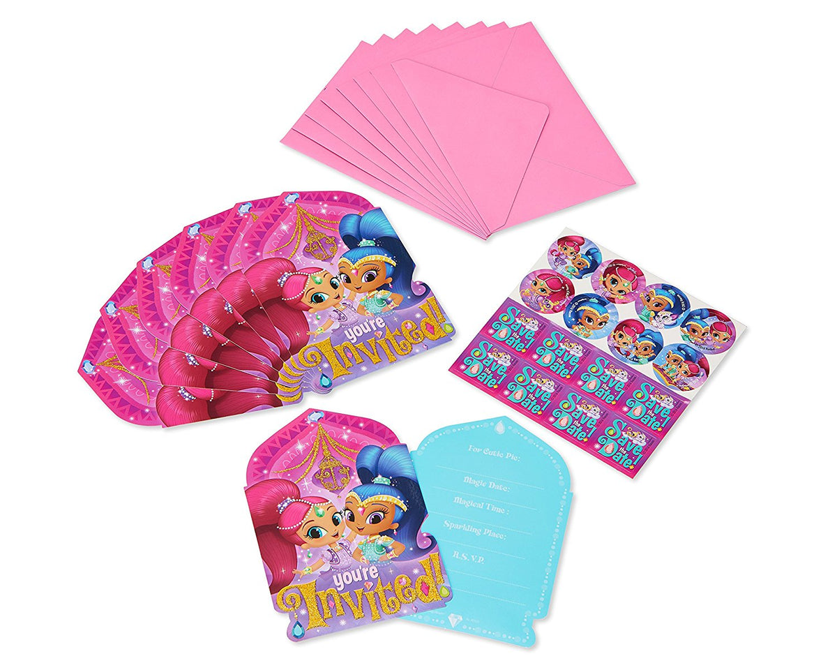 Shimmer and Shine Birthday Party Invite Postcards 8ct