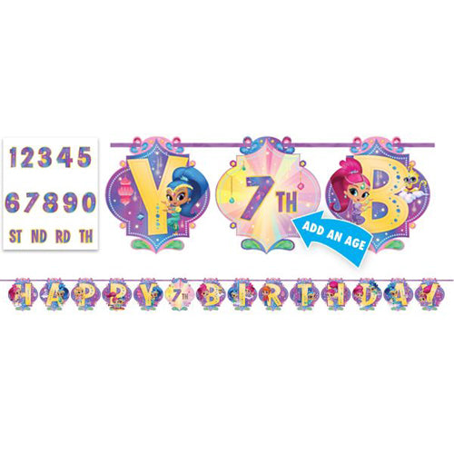 Shimmer & Shine Nick Jr Cartoon Kids Birthday Party Decoration Letter Banner