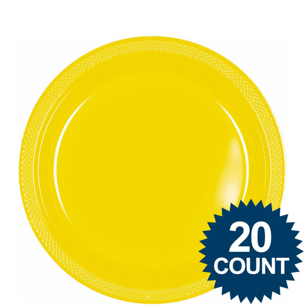 Plastic Plates 9 in. - Yellow Sunshine 20/pkg