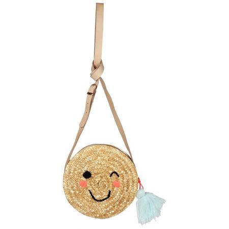 Meri Meri Emoji Cross Body Straw Bag