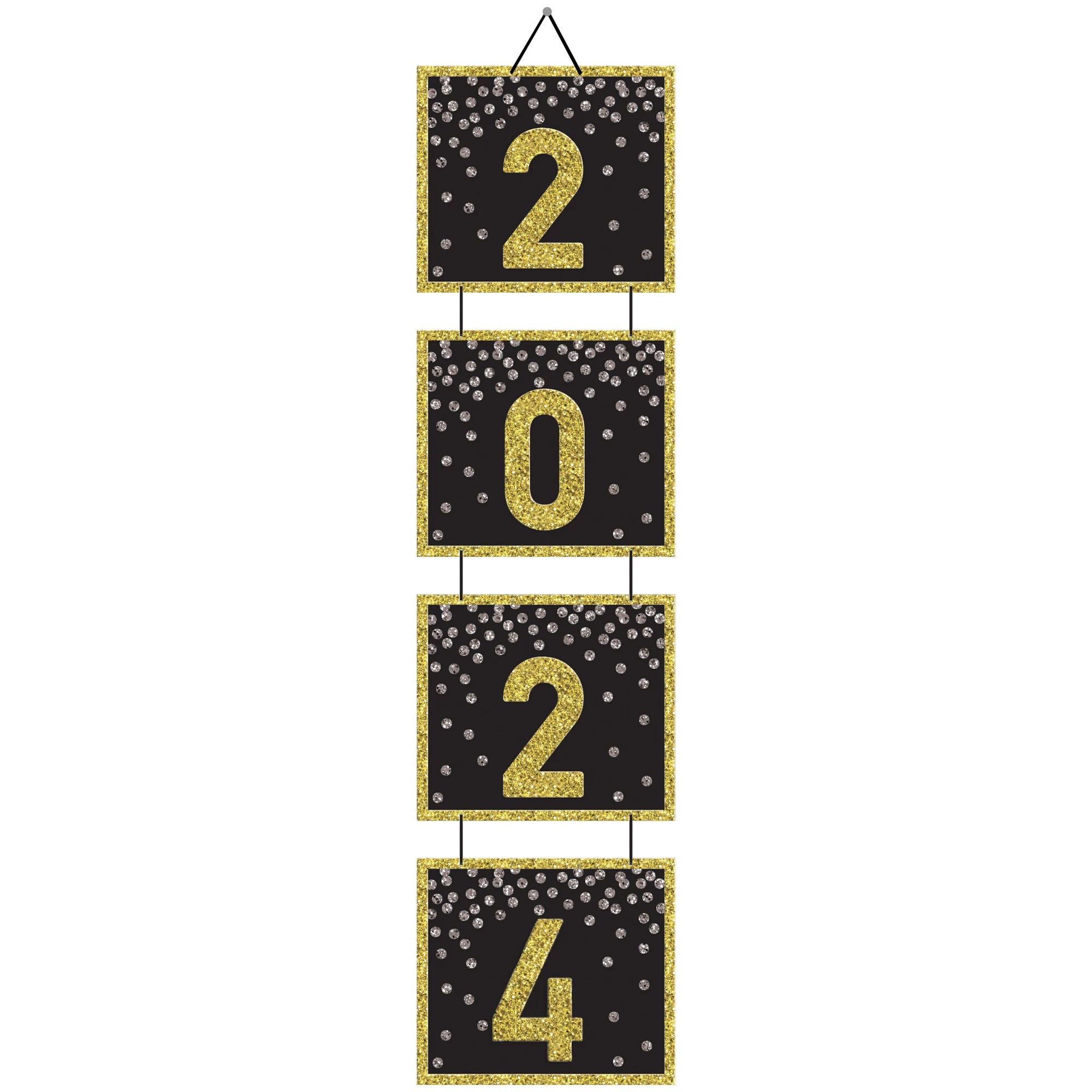 2024 New Year's Jumbo Glitter Hanging Decoration