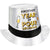 Happy New Year Printed Top Hat - Black, Silver, Gold