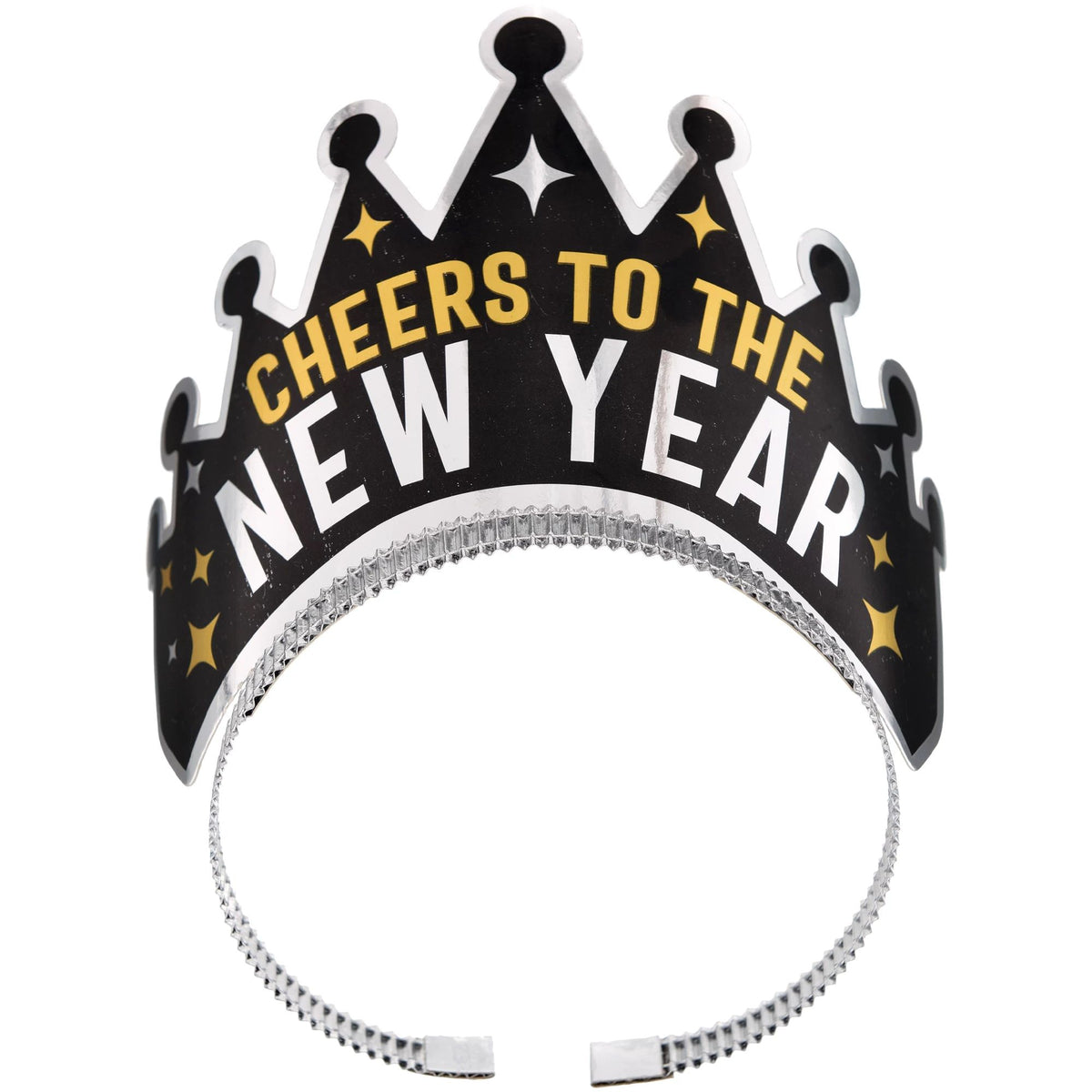 Cheers To The New Year Tiara - Black, Silver, Gold