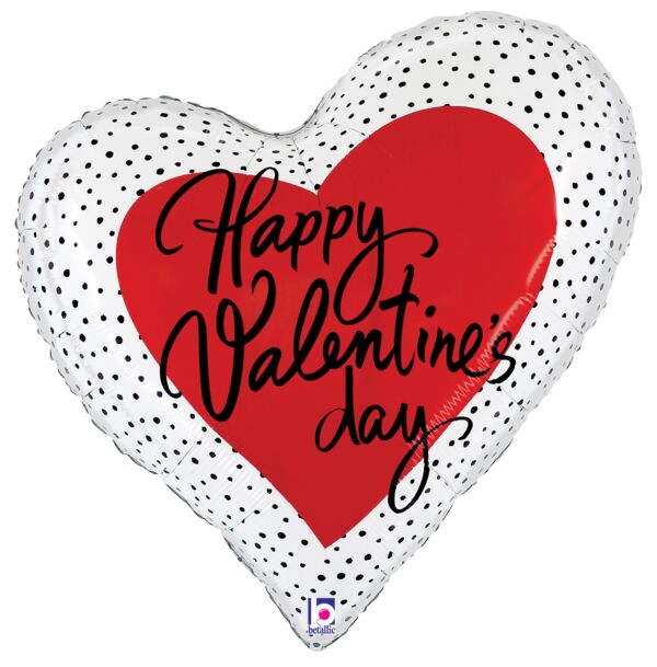 28" Valentine Dots Heart Balloon