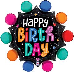 283/B006 29" COLORFUL CIRCLES HBD FOIL BALLOON