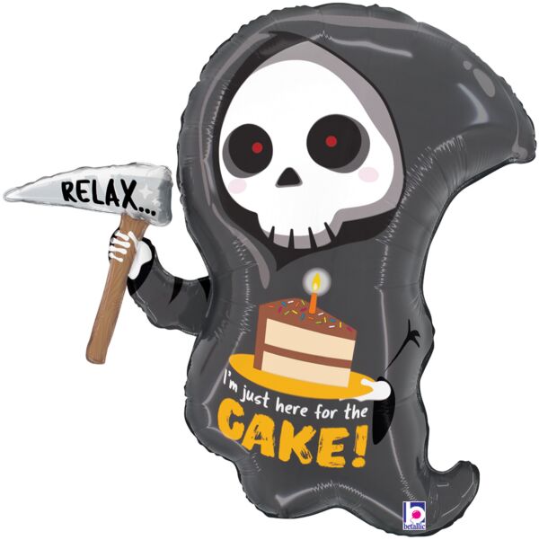 25&quot; Grim Reaper Birthday Cake Foil Balloon