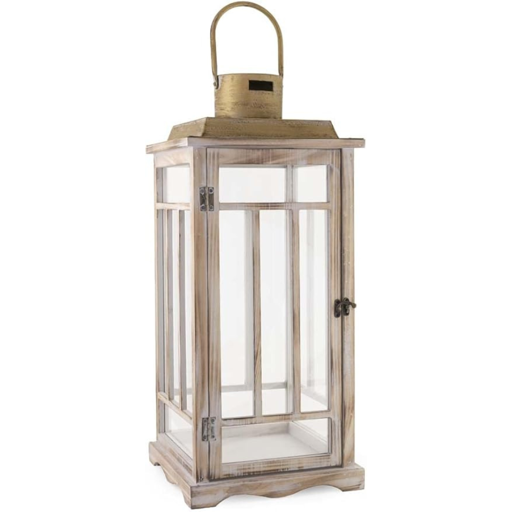 Boston International Wood, Metal, and Lantern/Glass Candle Holder, No Size, Linton Morris