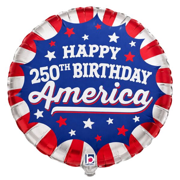 18" American 250 Birthday Foil Balloon
