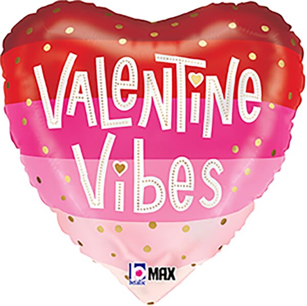 18" Satin Stripes Valentine Vibes Balloon