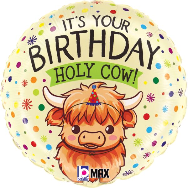 18" Highland Holy Cow Birthday Balloon