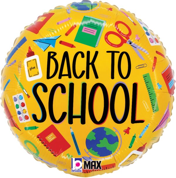 897 18" Back to School Supplies Foil Balloon