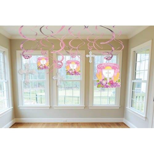 Swirls Val Pk Communion Pink (x 12)