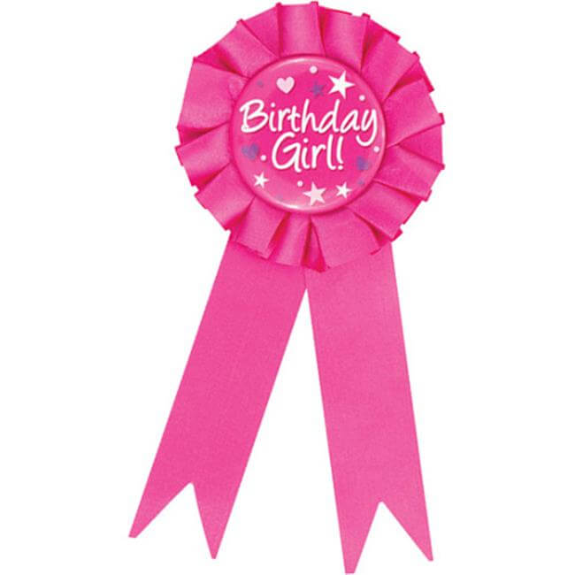Birthday Girl Plastic Award Ribbon