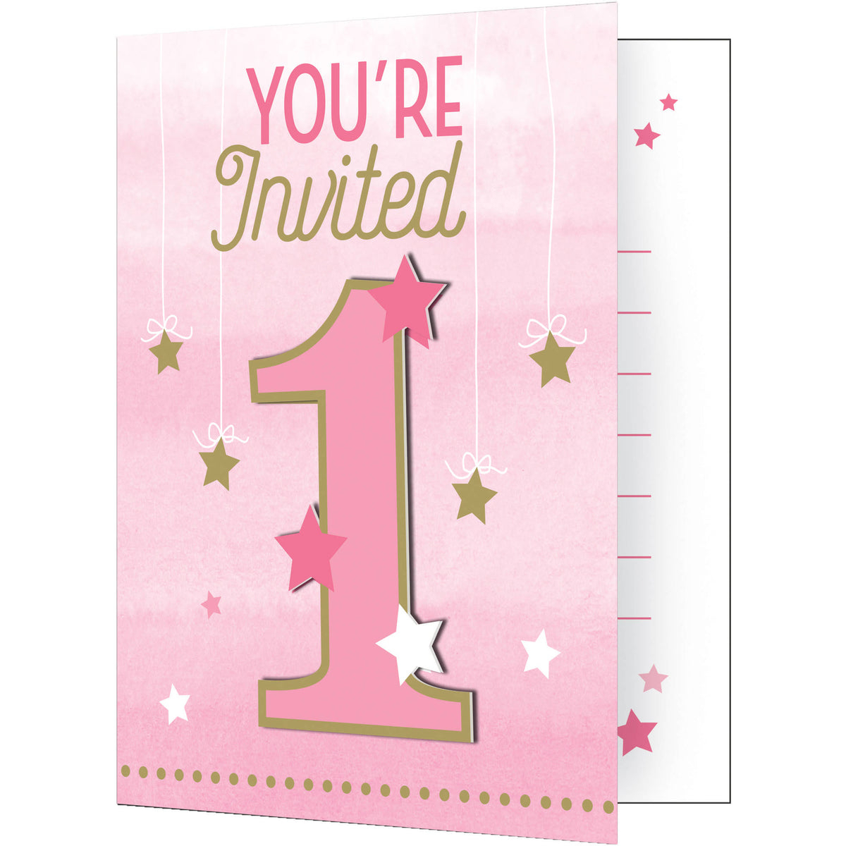 One Little Star - Girl Invitation 8ct