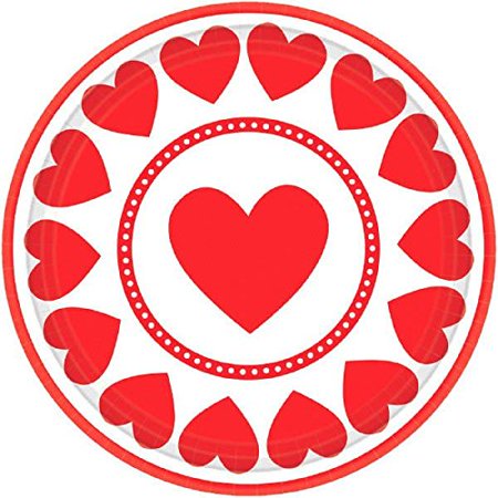 Sweet Love 7" Valentine's Day Paper Plates