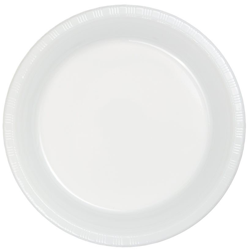 10" Premium Plastic Banquet Plates - White