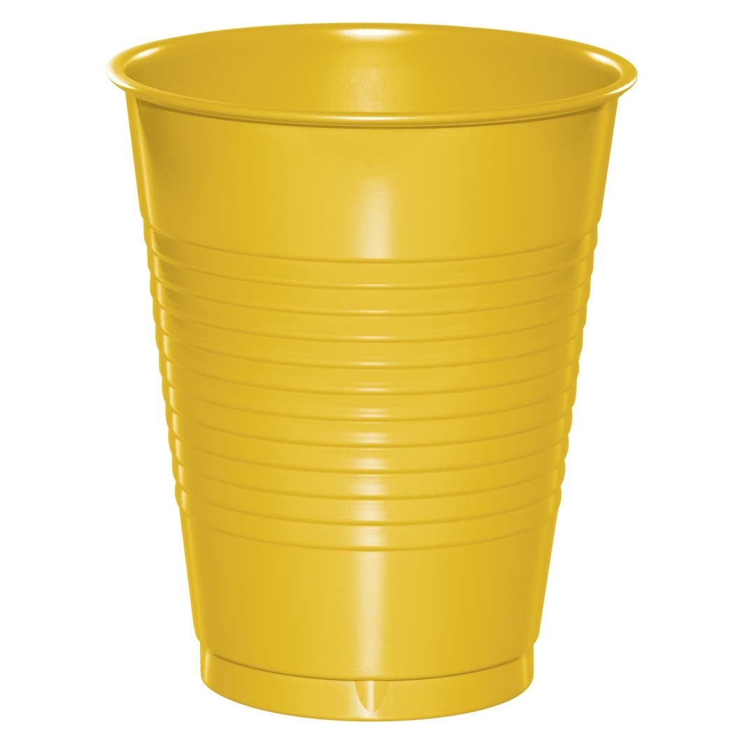 Premium Plastic Cups 16 oz. - School Bus Yellow