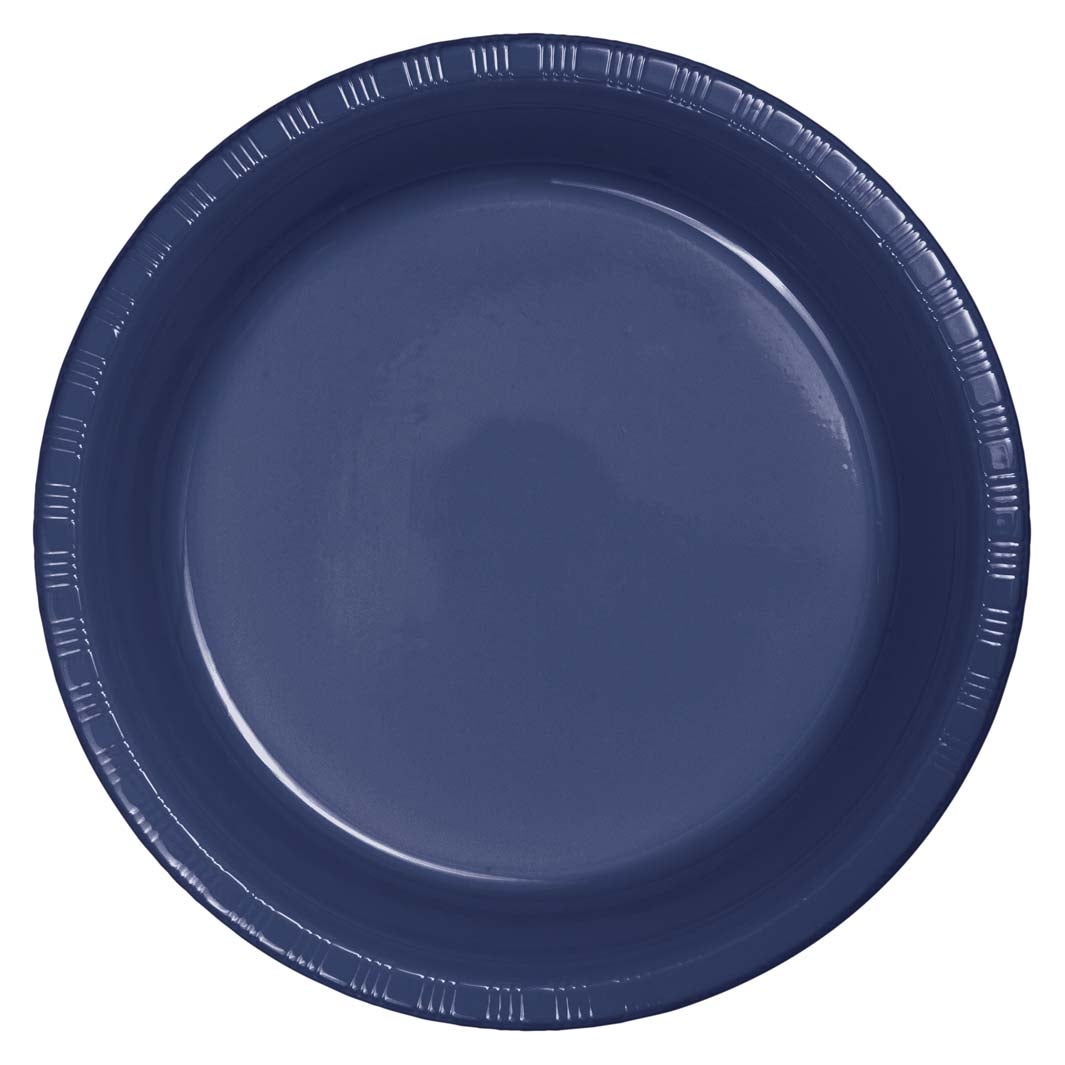Premium Plastic Banquet Plates - Navy