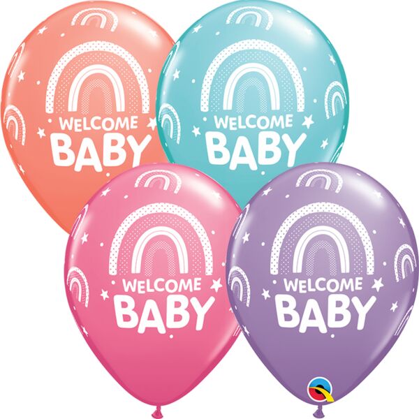 11" Welcome Baby Boho Rainbows