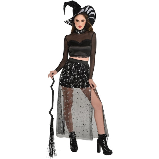 Lunar Witch Halloween Costume for Women Includes Hat Top and Skirt