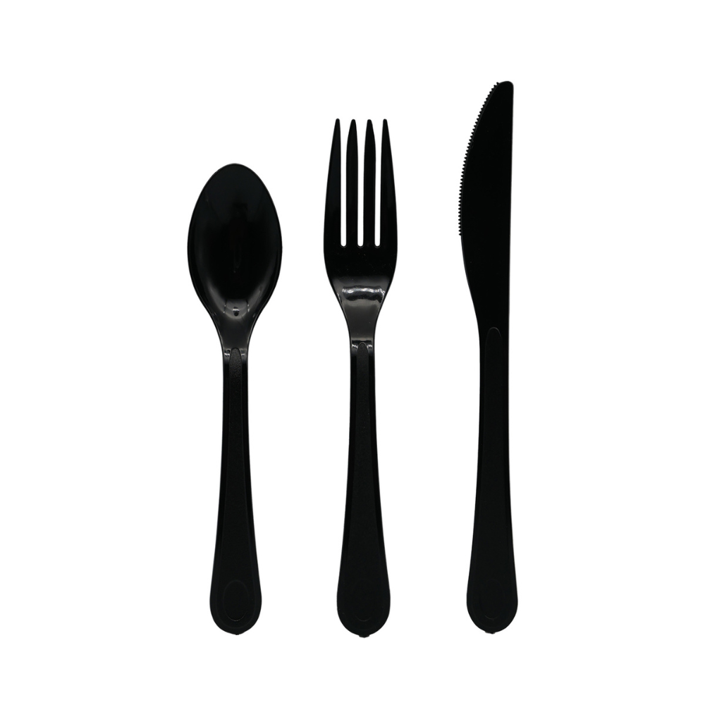 COMBO CUTLERY EXTRA HEAVY DUTY – BLACK 24 CT.