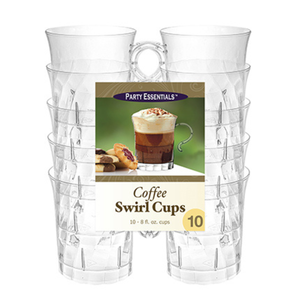 CLEAR SWIRL COFFEE CUP 8 OZ – 10 COUNT