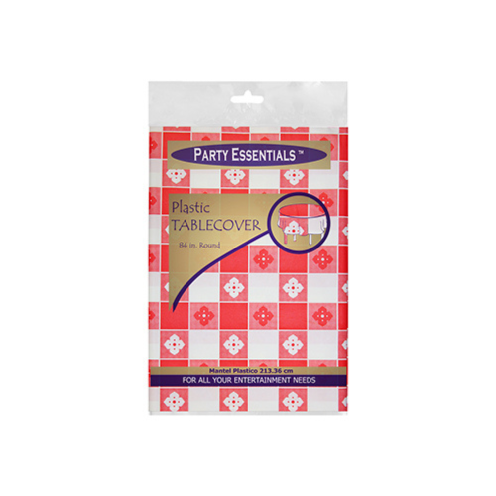 84″ ROUND TABLE COVERS – RED GINGHAM