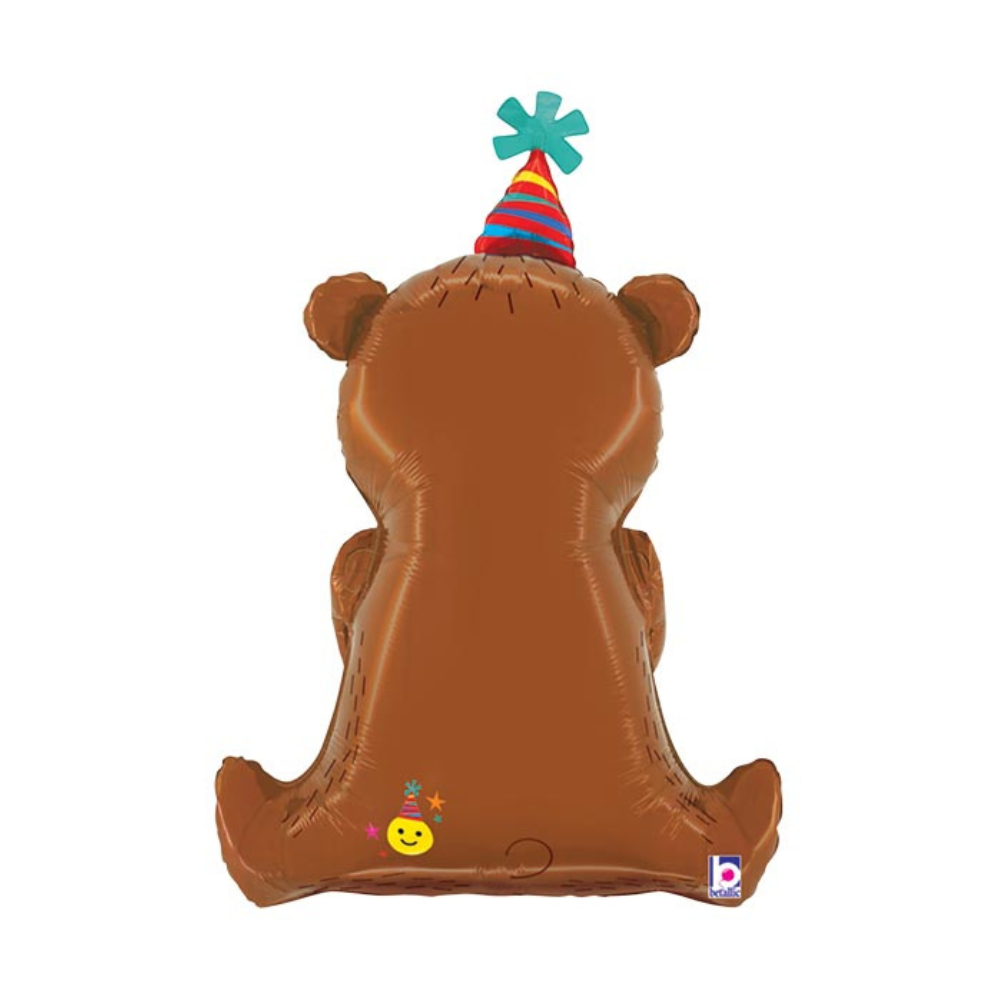 34"PKG HBD SMILEY GIFT BEAR SITTING SHAP