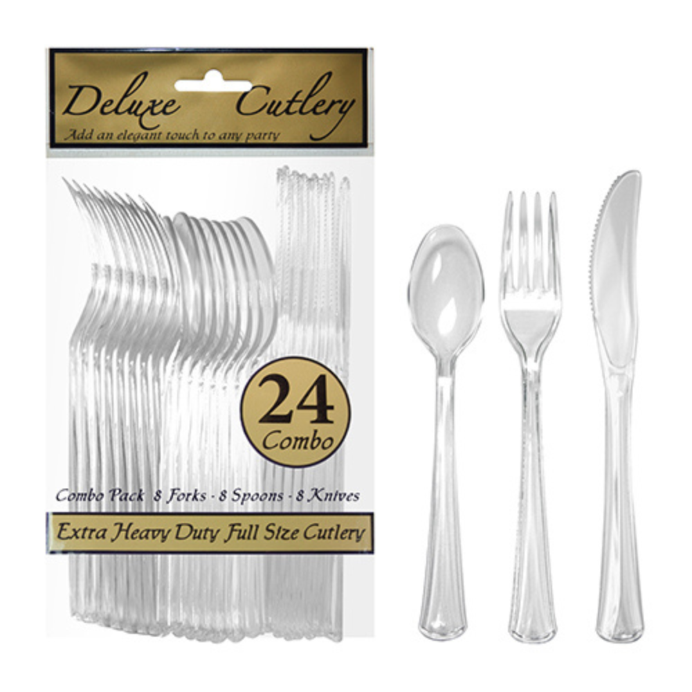 COMBO CUTLERY EXTRA HEAVY DUTY – CLEAR 24 CT.