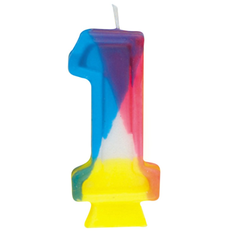 Numbers Rainbow Birthday Candle