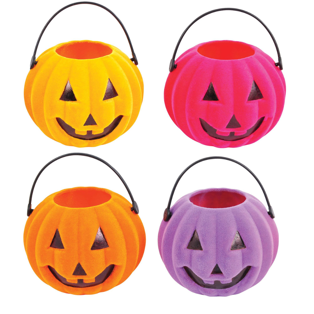Flocked Mini Treat Pumpkin - 4 Pack