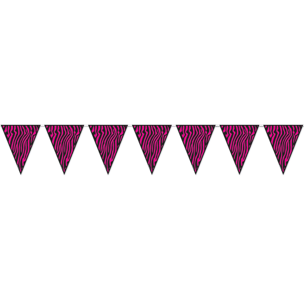 Zebra Print Pennant Banner