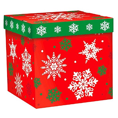 Very Merry Christmas Red & Green Snowflake Gift Box Party