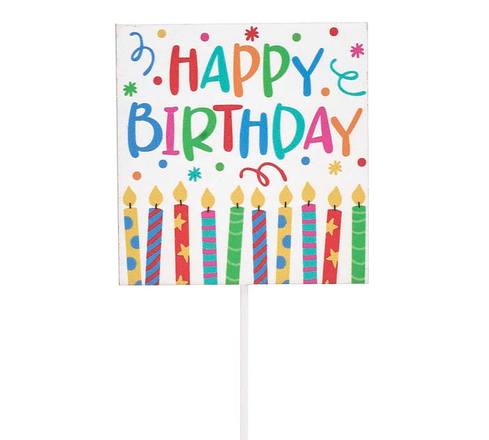 Wooden Happy Birthday Pick