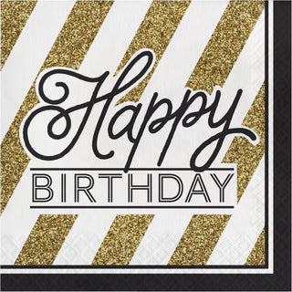 Black and Gold Luncheon Napkins