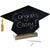 Sleek Black & White Acrylic Customizable Grad Cap Sign